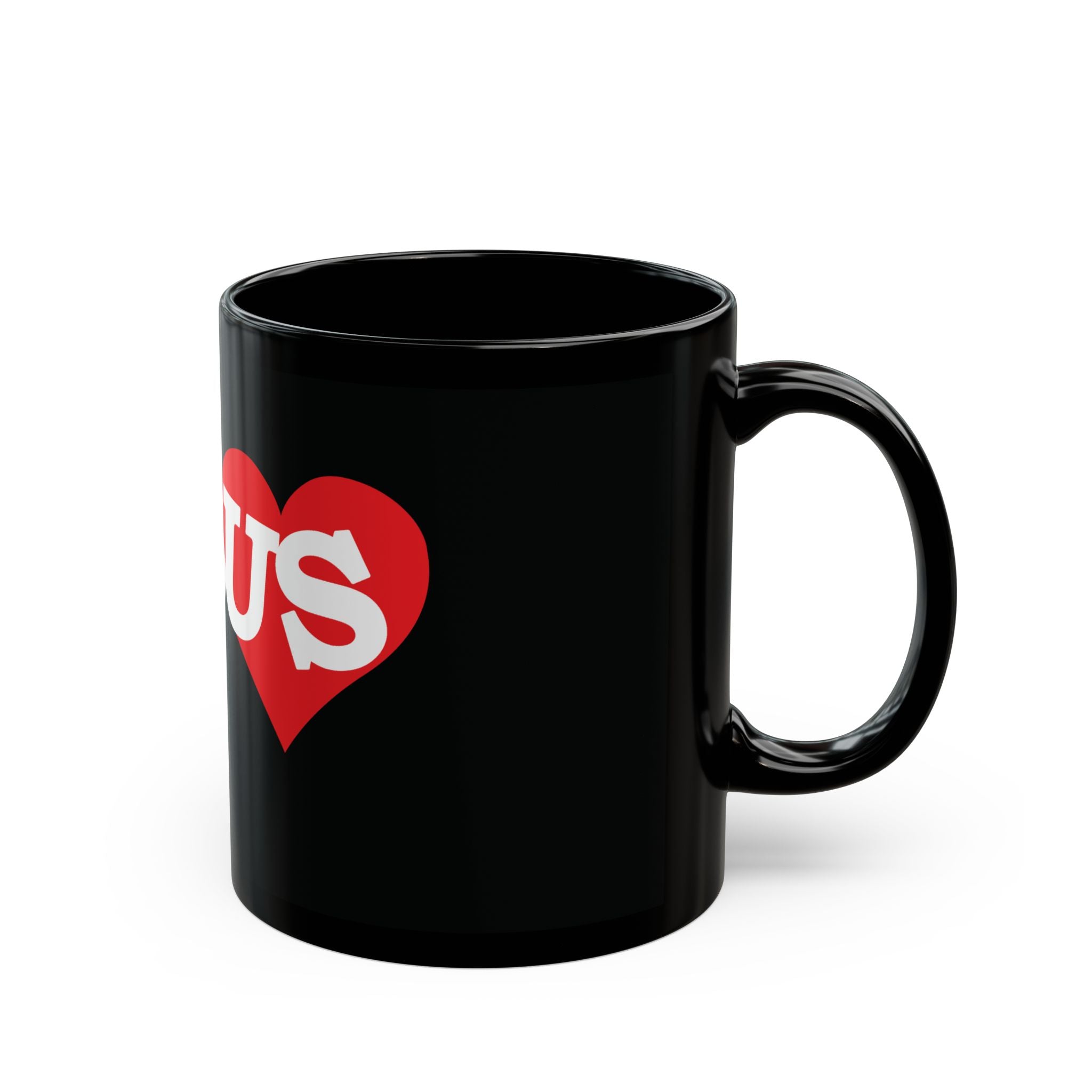 Love Jesus Black Mug