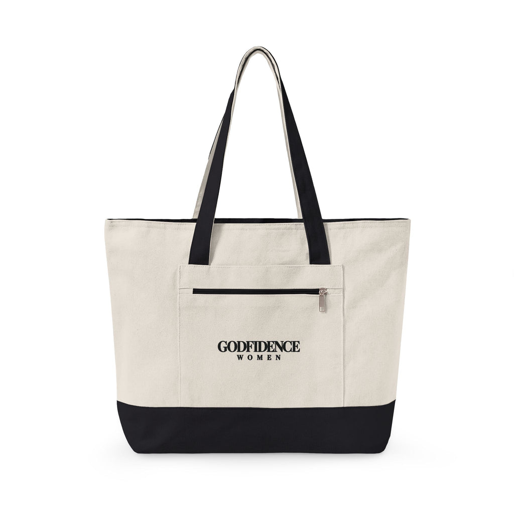 Godfidence Women Zippered Tote Bag