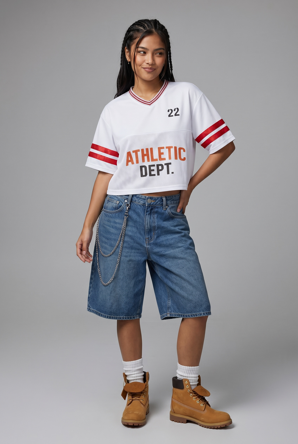 Taped Mesh Boxy T-Shirt