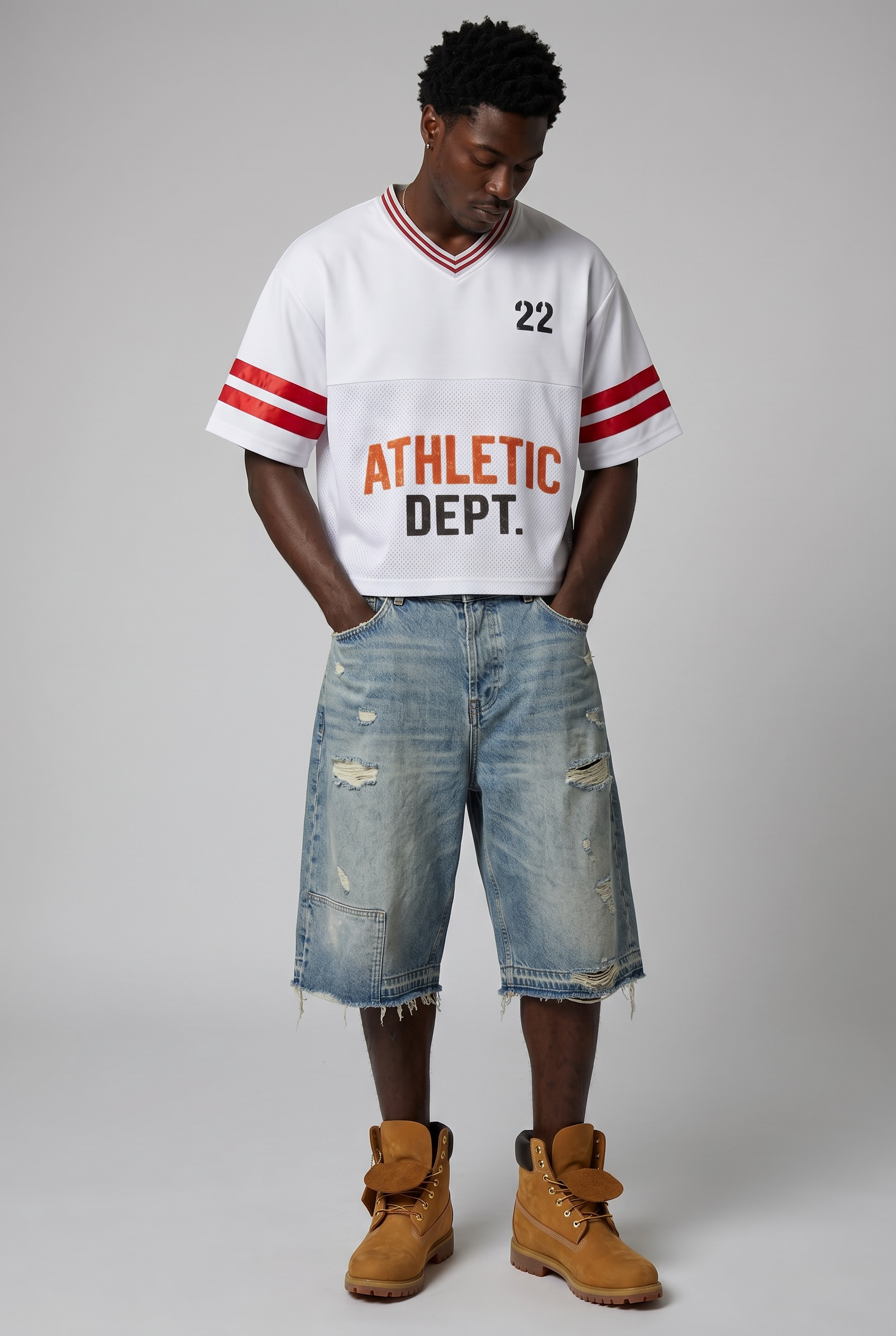 Taped Mesh Boxy T-Shirt