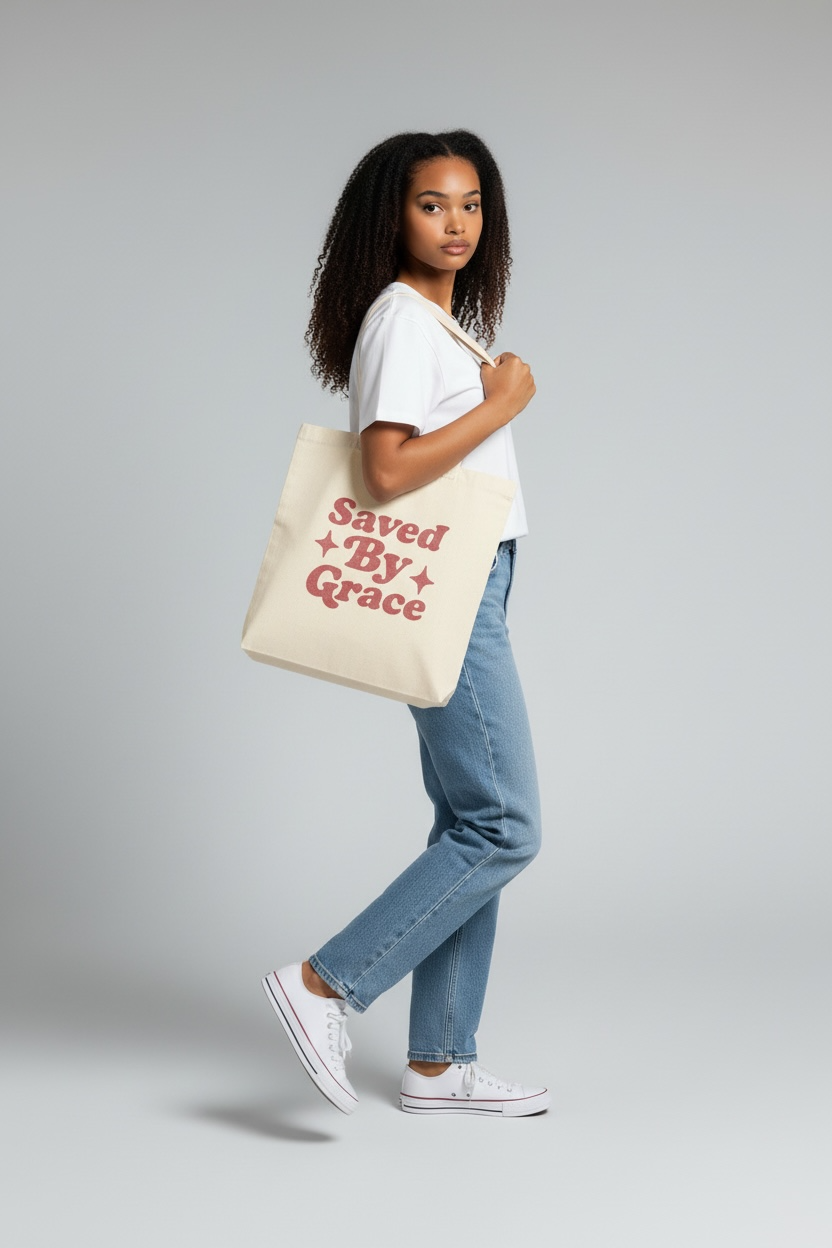 Saved By Grace Tote Bag
