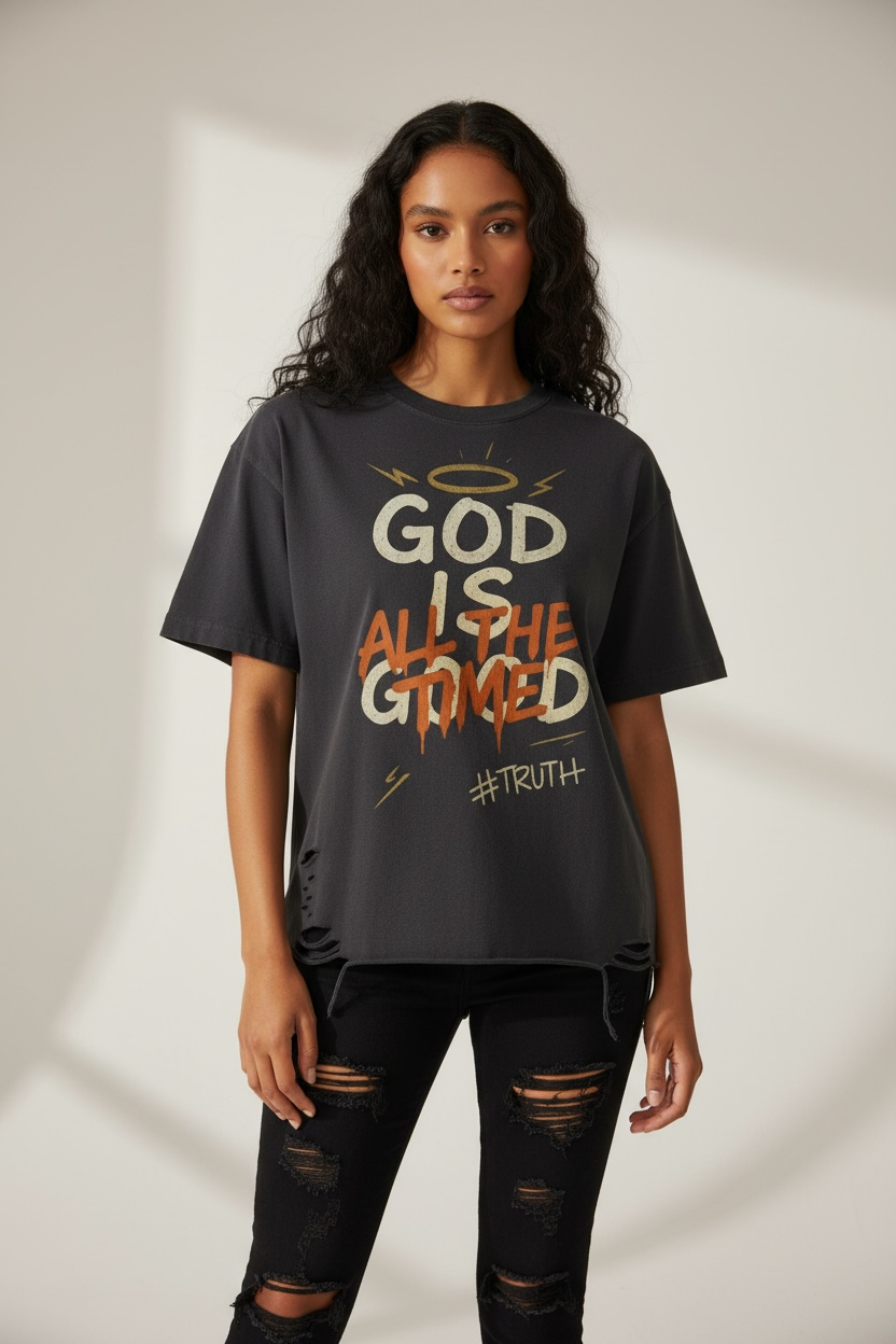 God Is Good Raw-Hem Tee