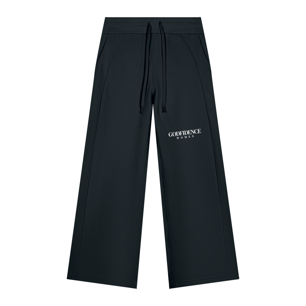 Black Wide Leg Fleece Sweatpants