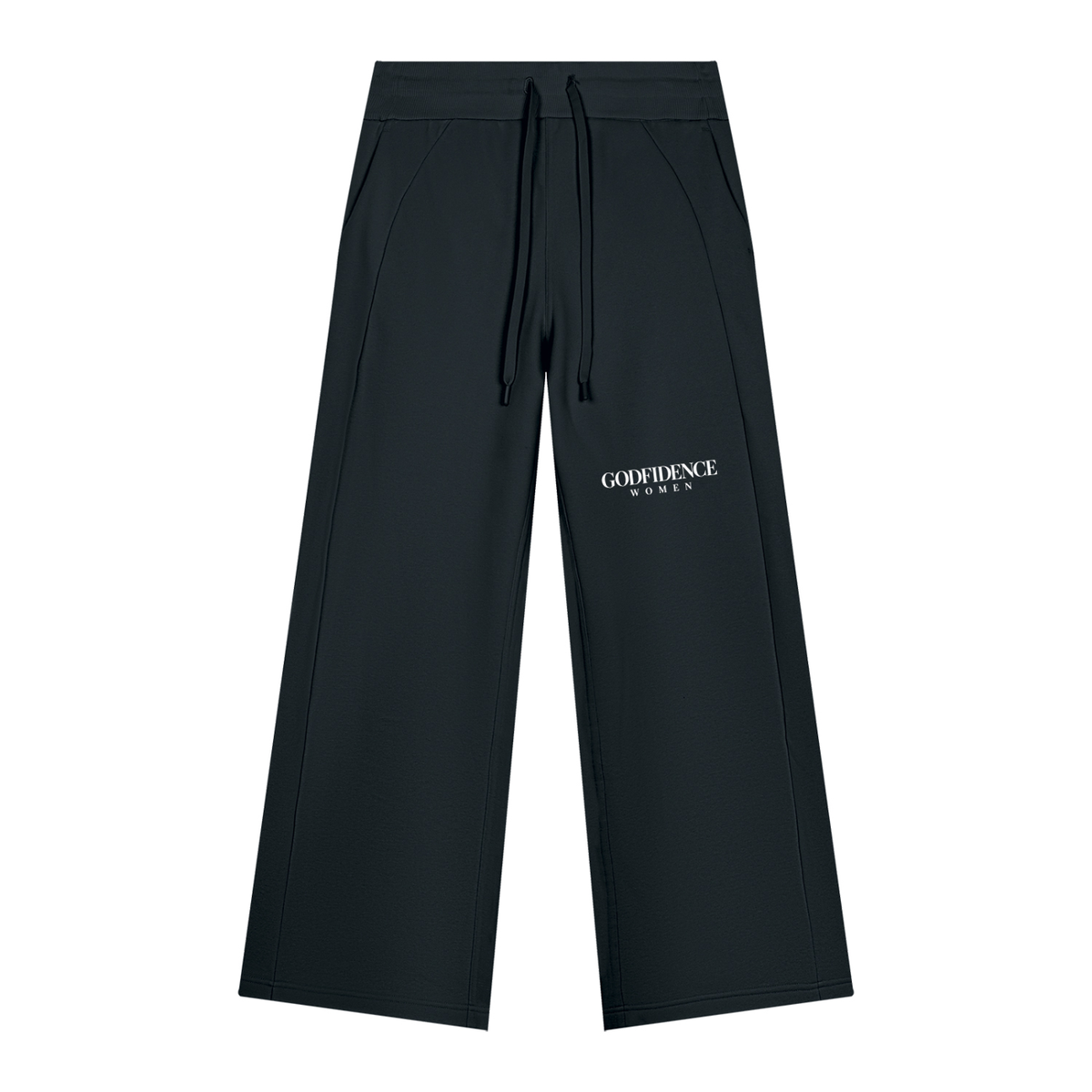 Black Wide Leg Fleece Sweatpants
